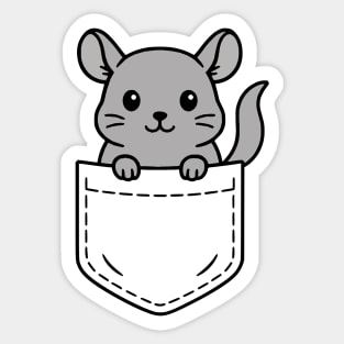 Funny Chinchilla Pocket Pal Cute Fluffy Chinchilla Pet Sticker